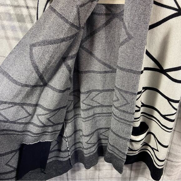 Cynthia Vincent womens cashmere cardigan M leather Ramble On Log Cabin - Picture 7 of 10